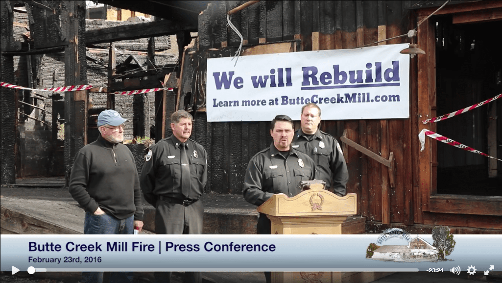 Fire District 3 Fire Investigation Findings - Butte Creek Mill